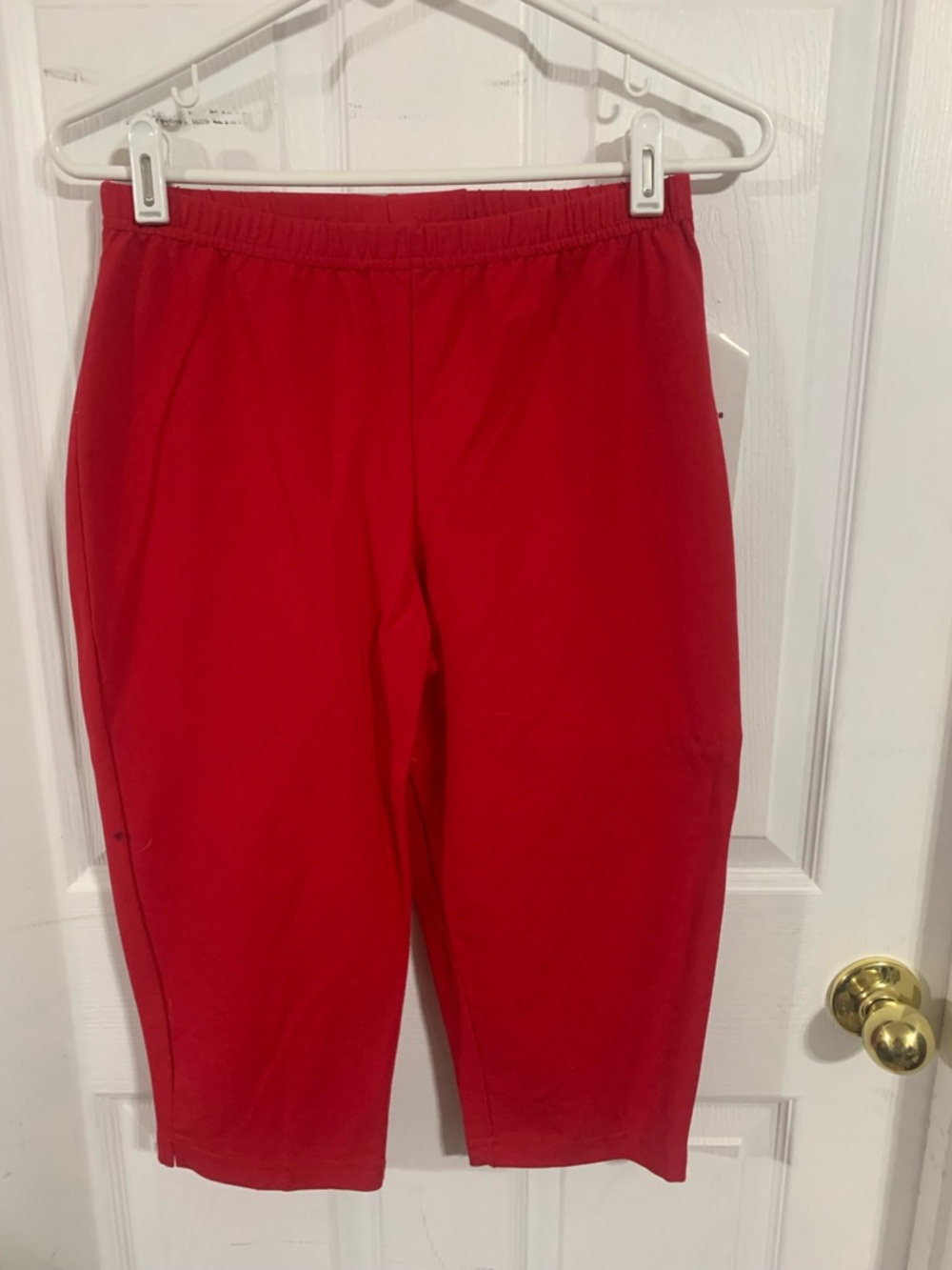 Women with Control Red Capri Pants